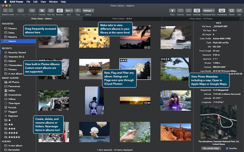 Preview informations pictures on Raw powers