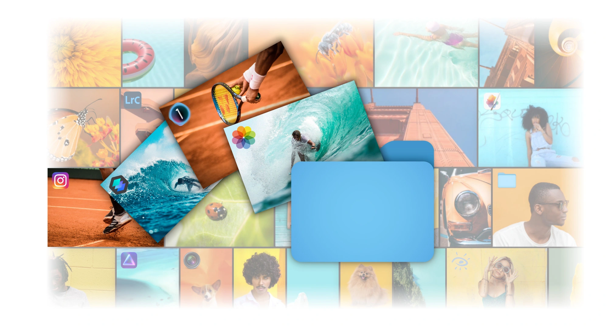 Exportation de photos à partir de plusieurs applications dans Peakto