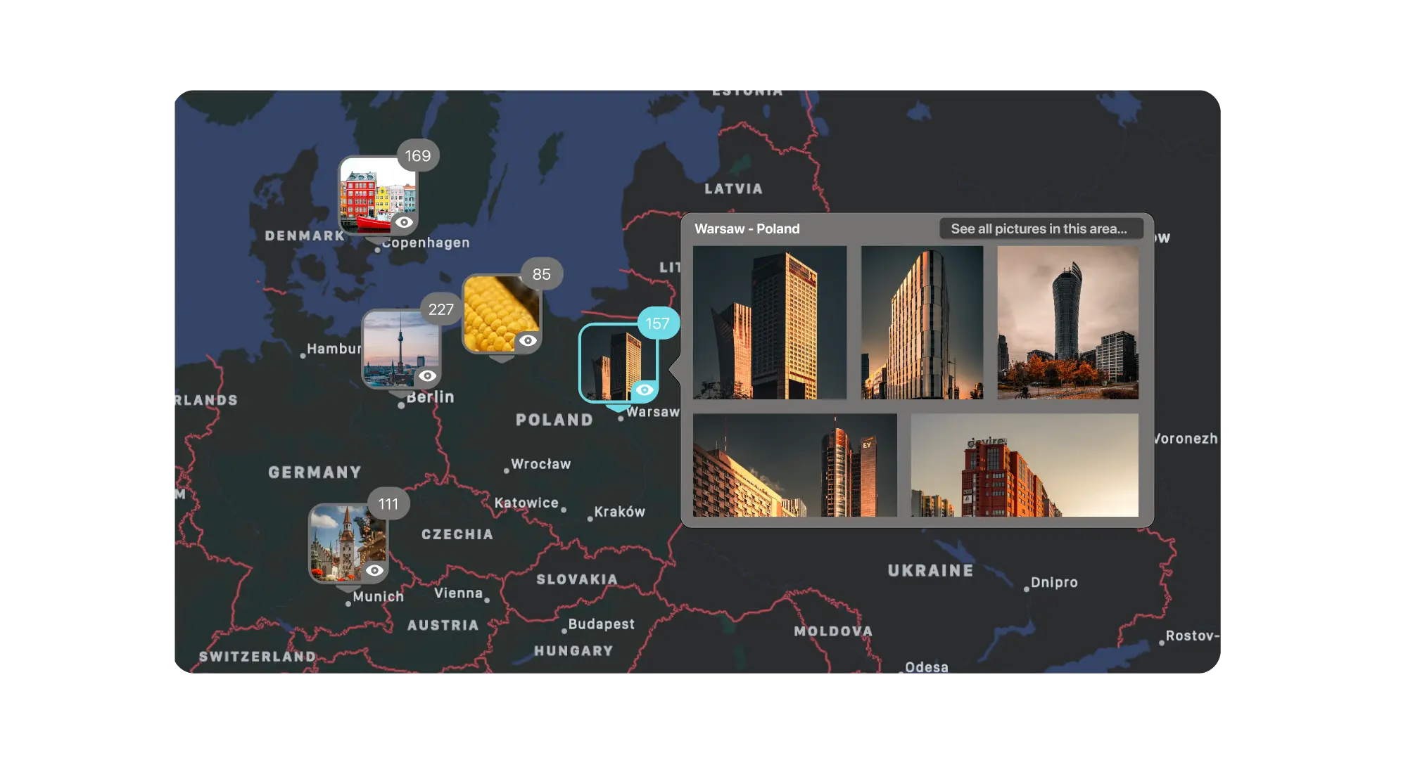 Map view in Peakto for DxO
