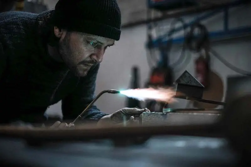 Portrait of Bruce Cecere, artisan ironworker, taken by Masaki Okumura, design and art photographer