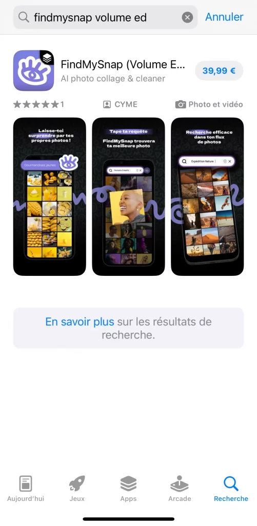 Offrir FindMySnap via l’app store, c’est possible !01