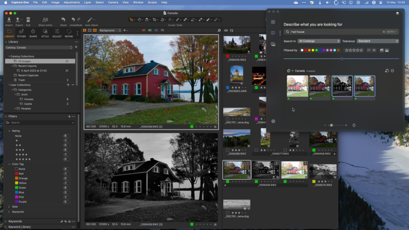 Meilleur logiciel pour l'organisation d'images : Peakto Search et Capture One